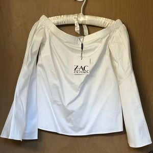NWT Zac Posen Off-The-Shoulder Long Sleeve Blouse